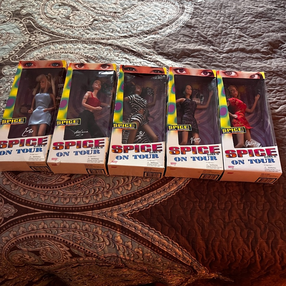 5 Pc NEW VINTAGE 1998 SPICE GIRLS ON TOUR GALOOB OFFICIAL ACTION FIGURES DOLLS
